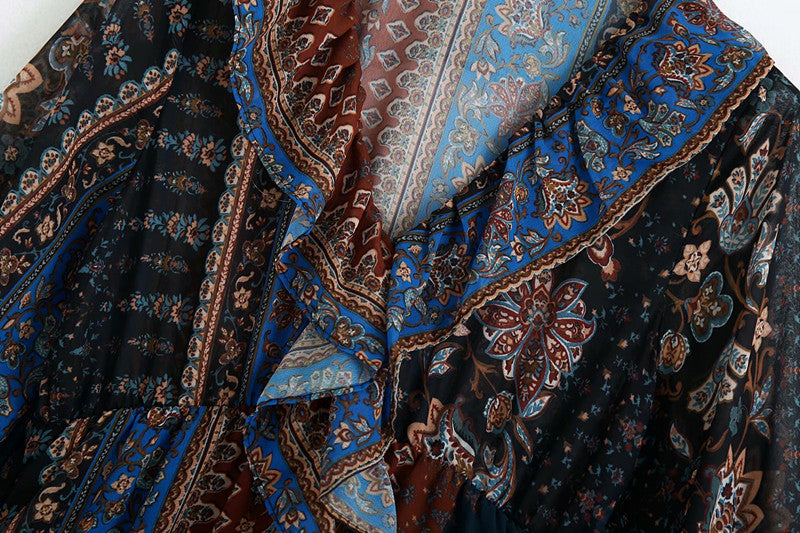 Patchwork printed dress