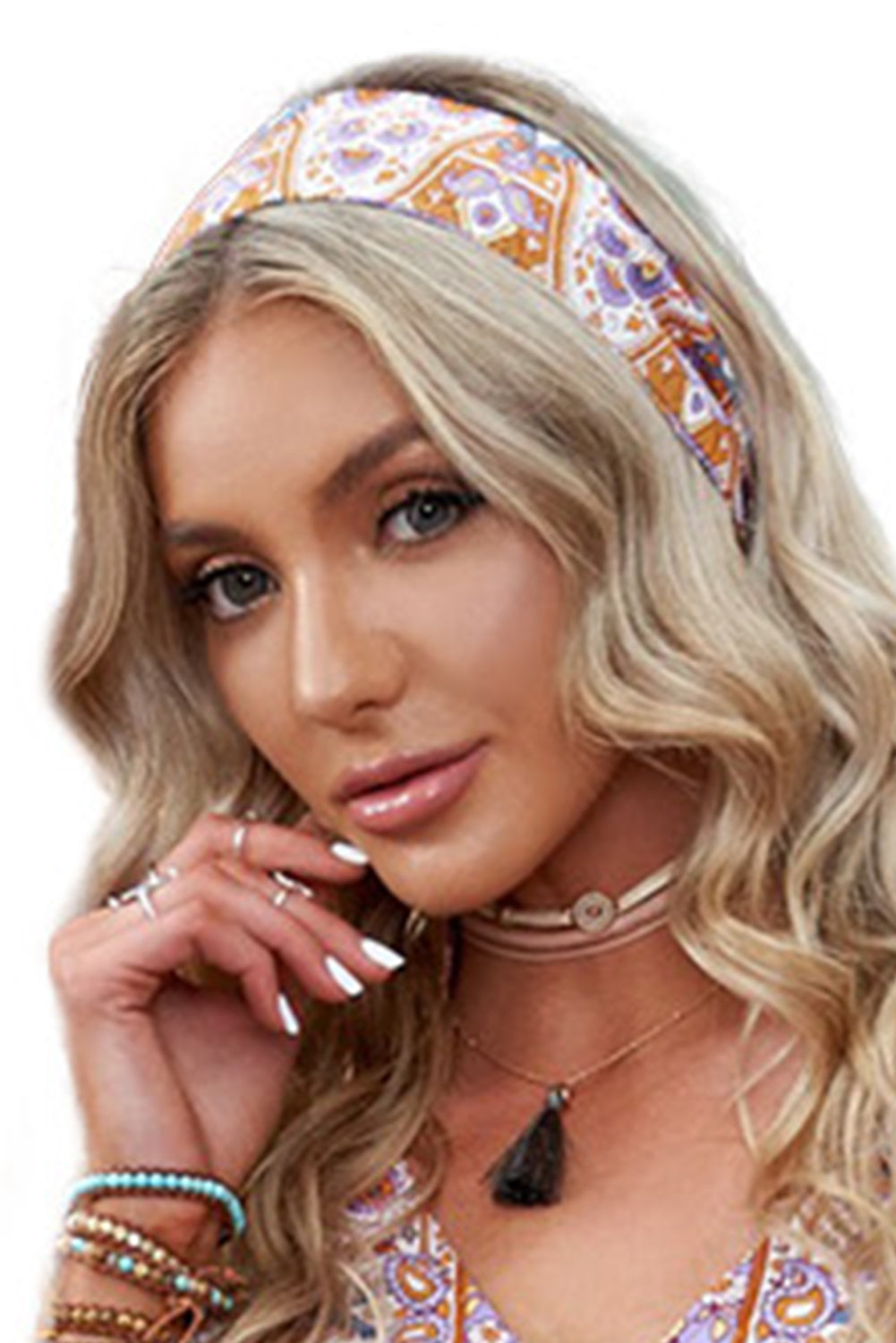 Geometric Paisley Print Hair Scarf Scrunchie