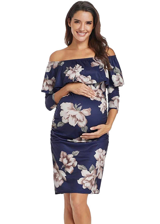 Printed maternity dress