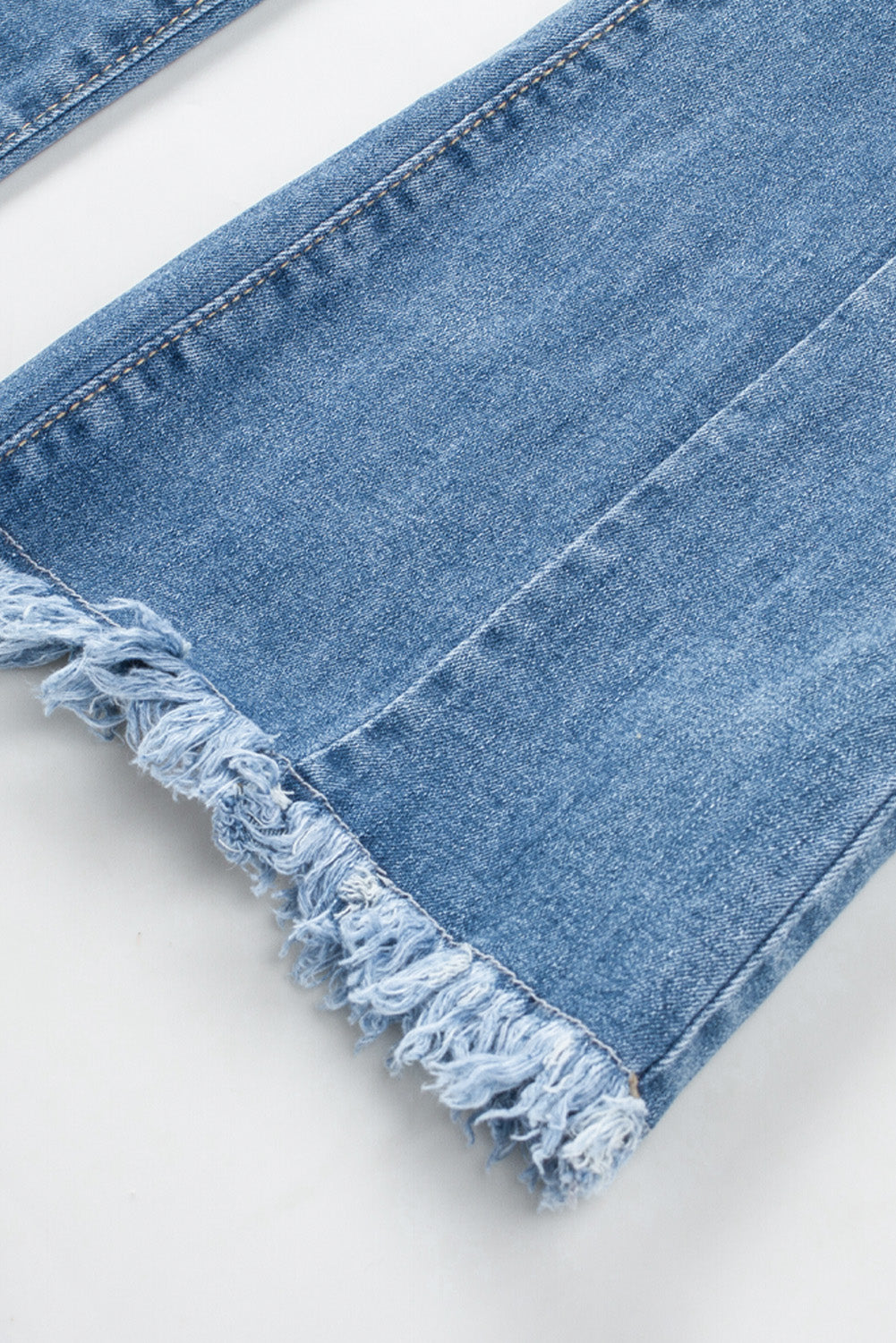 Seamed Raw Hem High Rise Flare Jeans