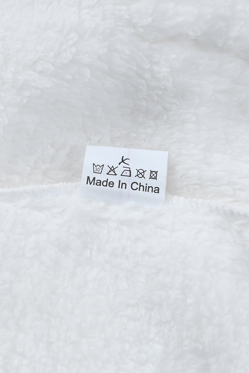 Charcoal White Zip Neck Oversize Fluffy Fleece Pullover