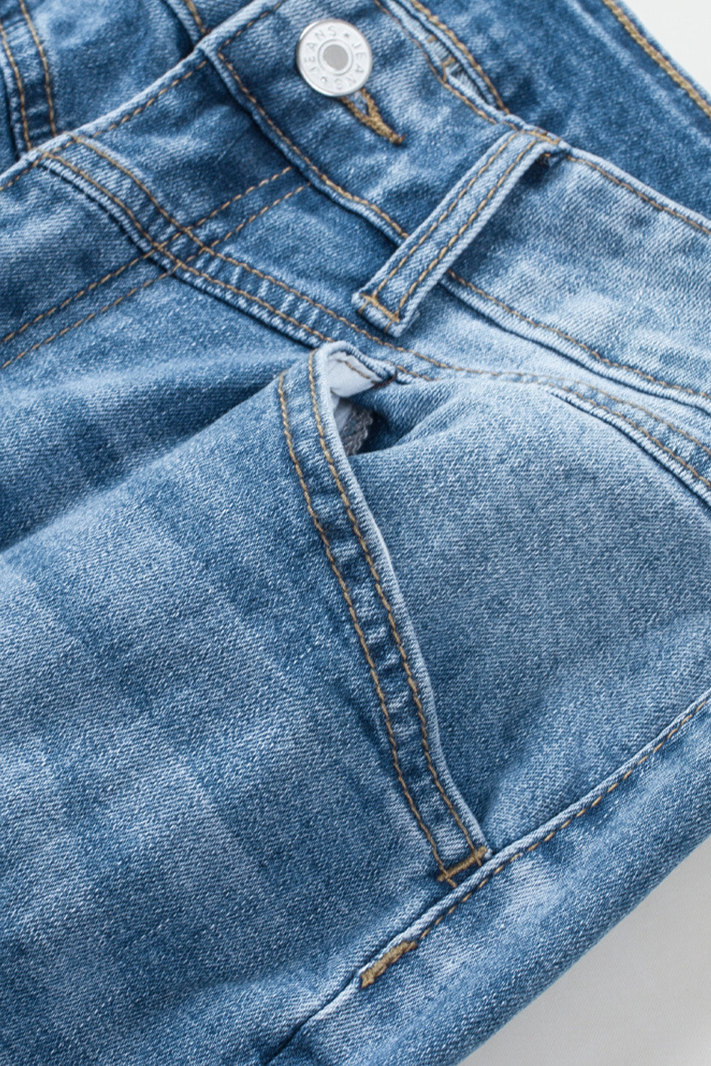 Seamed Raw Hem High Rise Flare Jeans