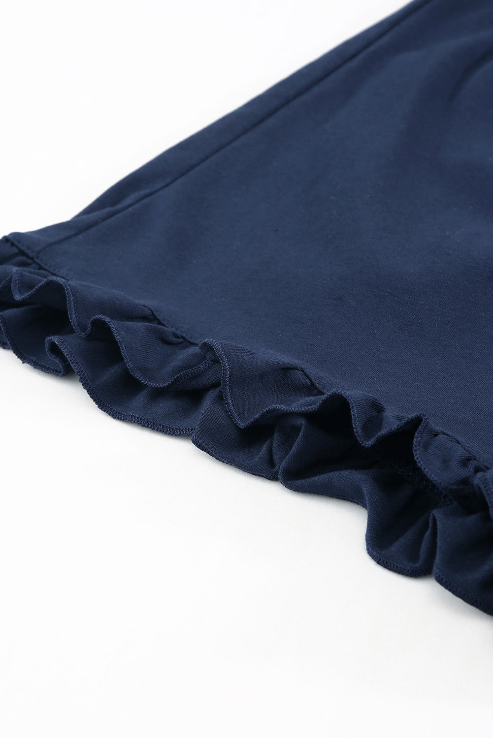 Crew Neck Tank and Drawstring Ruffled Shorts Lounge Set