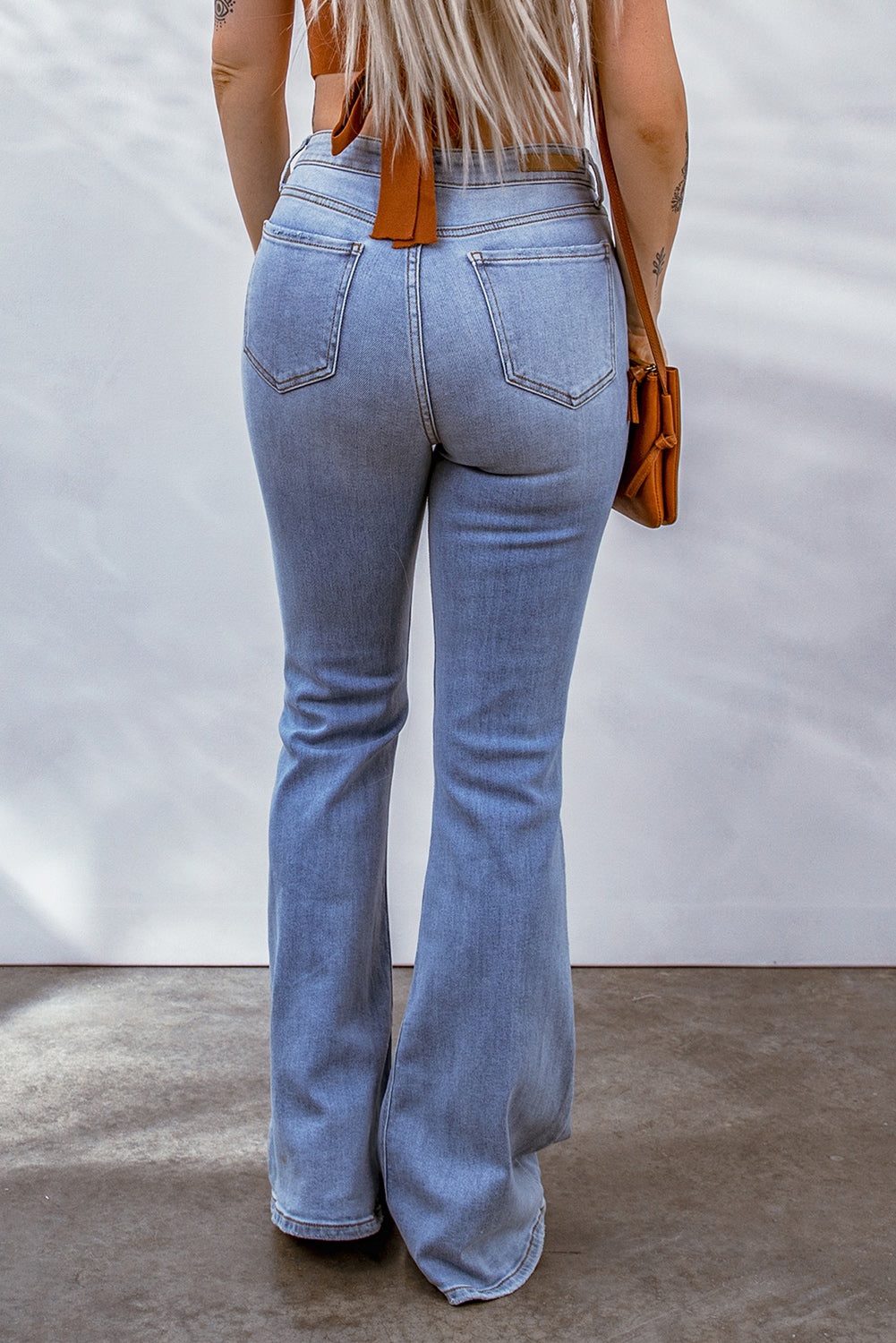 Distressed High Waist Flare Jeans