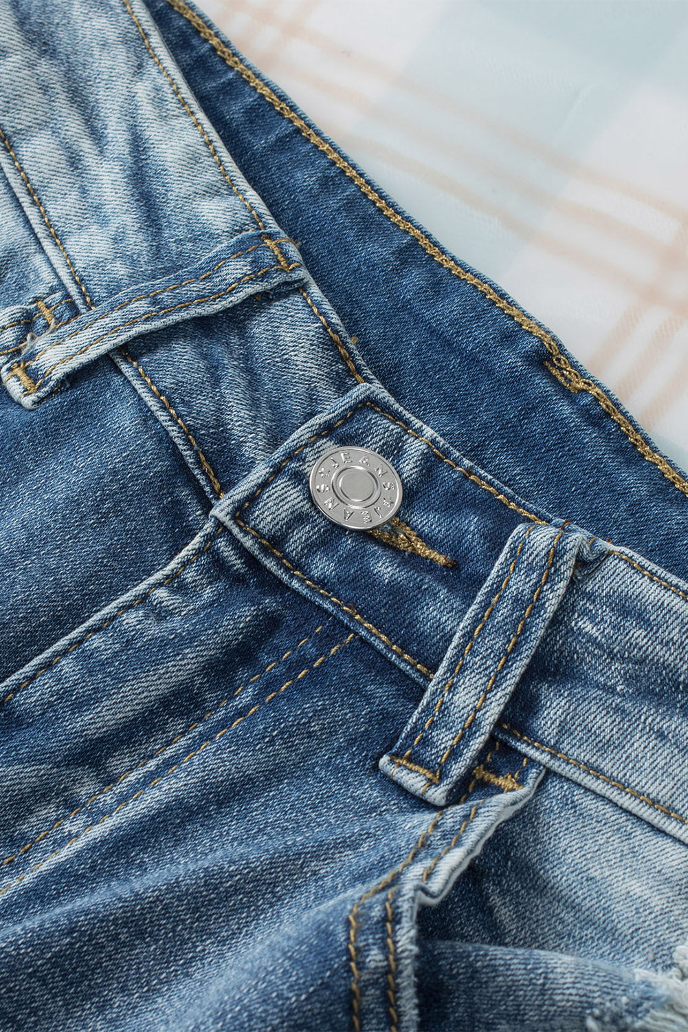 High Waist Ripped Raw Hemline Flare Jeans