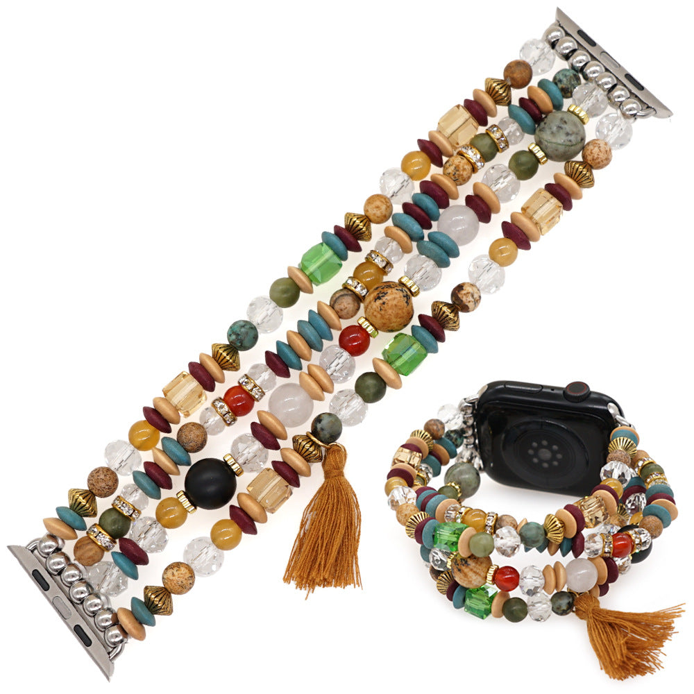Boho Semi-Precious Stone Statement Beaded Strap