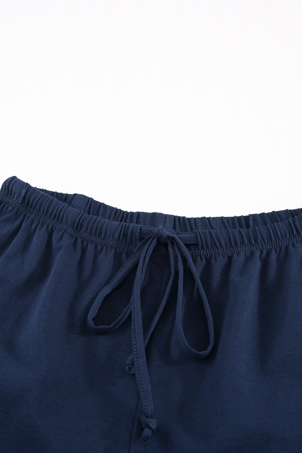 Crew Neck Tank and Drawstring Ruffled Shorts Lounge Set