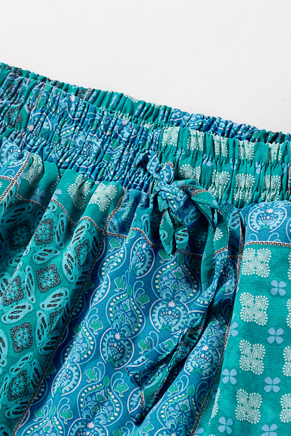 Tiered Paisley Print Pocketed Maxi Skirt