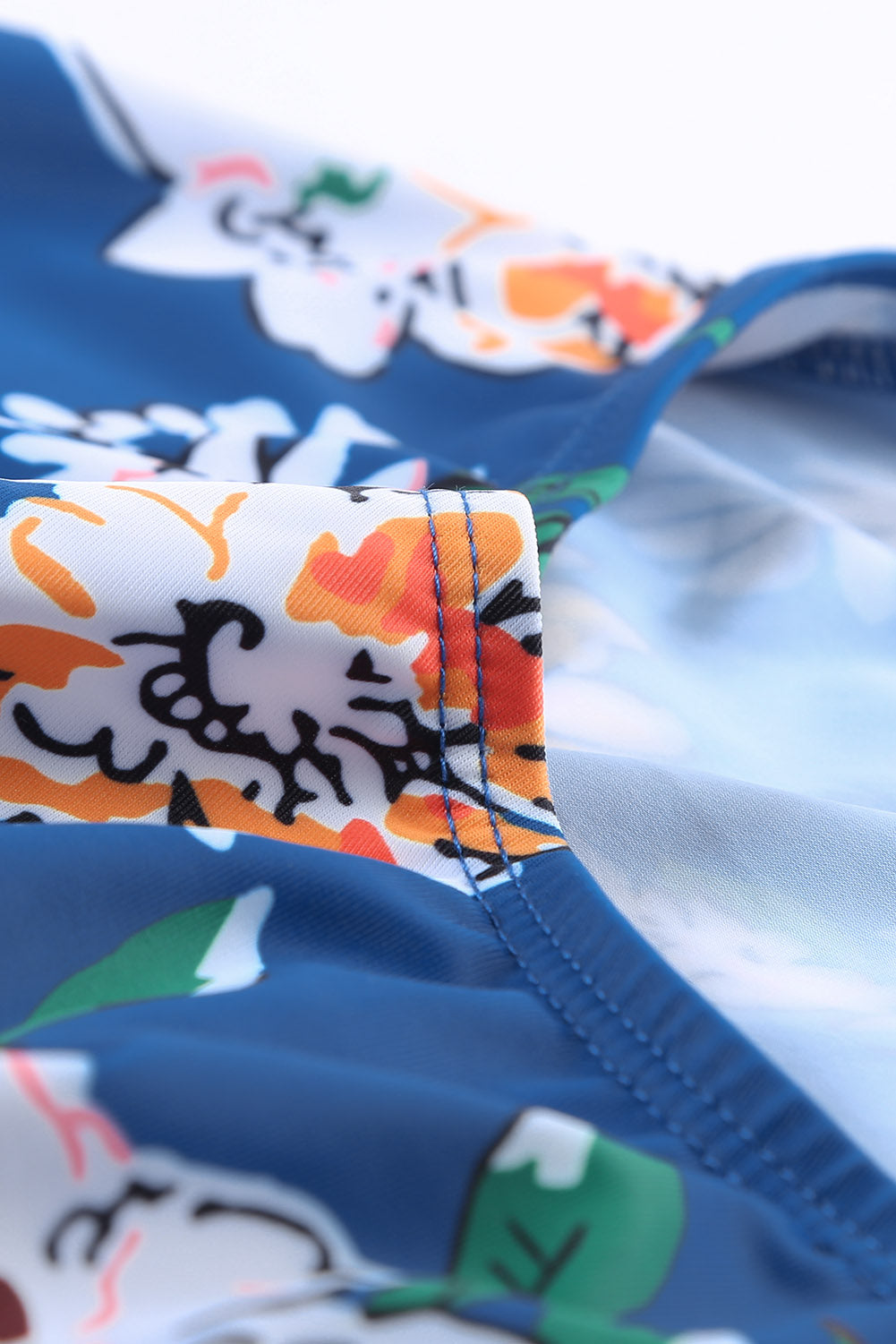 Floral Print Criss Cross U-neck One-piece Swimsuit