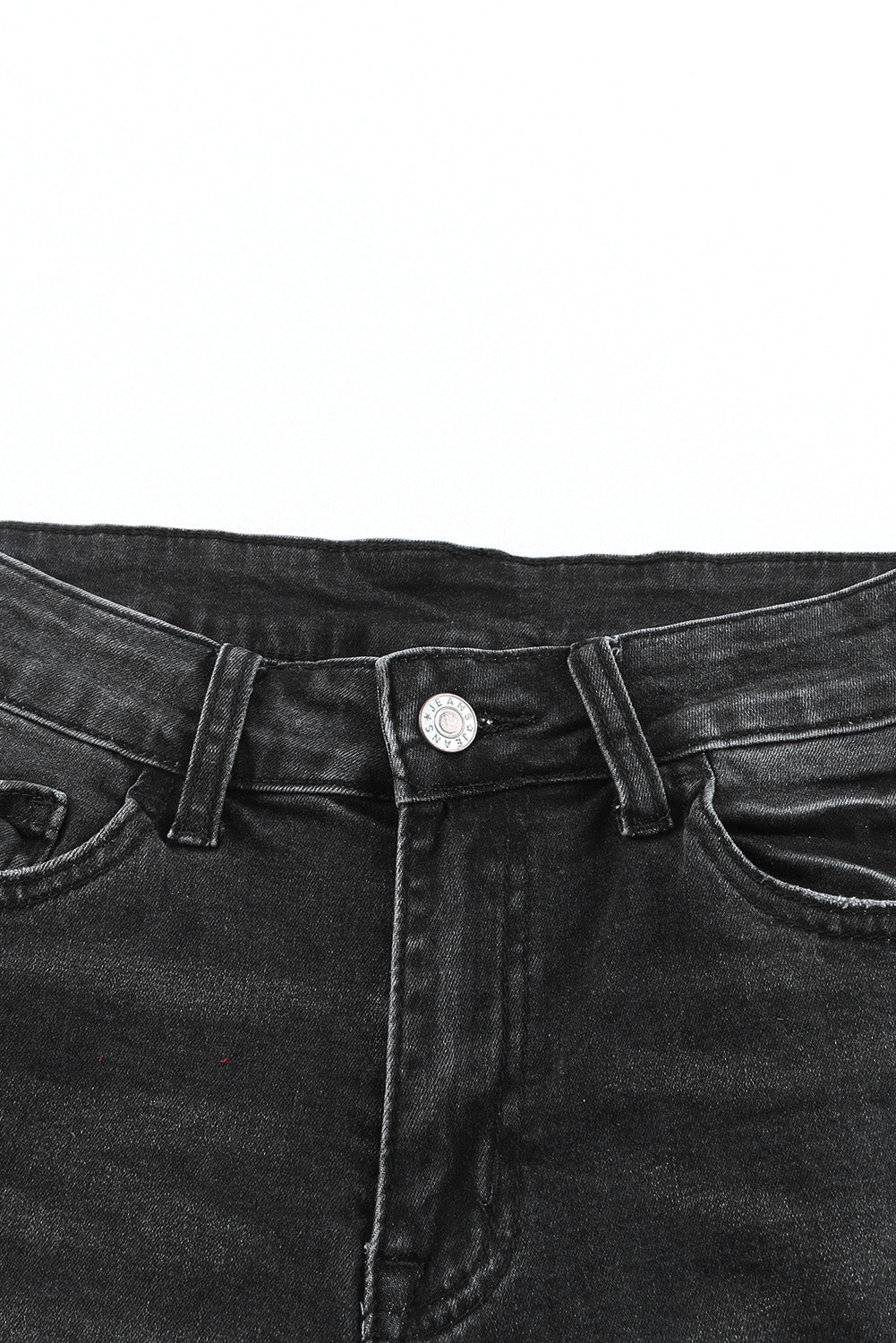 Black Roll-up Distressed Bermuda Denim Shorts