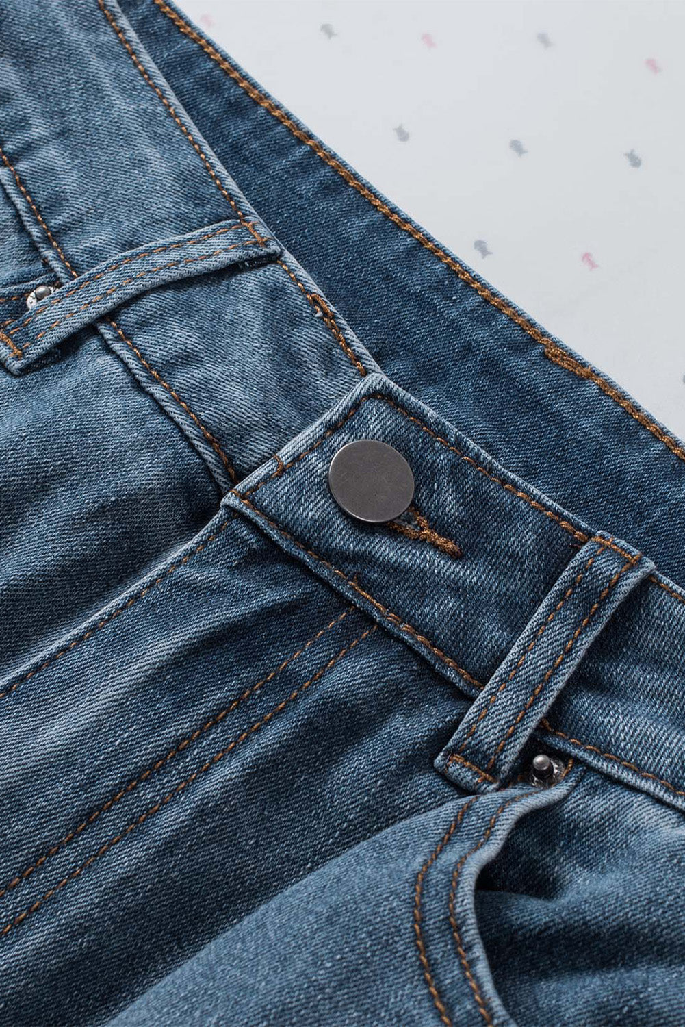 Distressed Ripped Slits Wide Leg Jeans