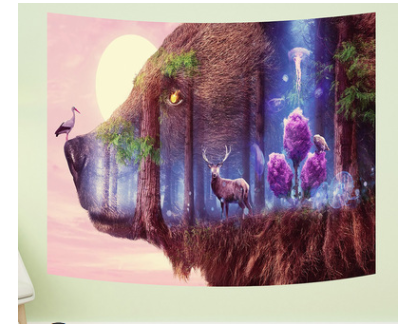 Cartoon Fantasy Tapestry Wall Hanging Home Decor Background