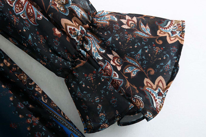 Patchwork printed dress