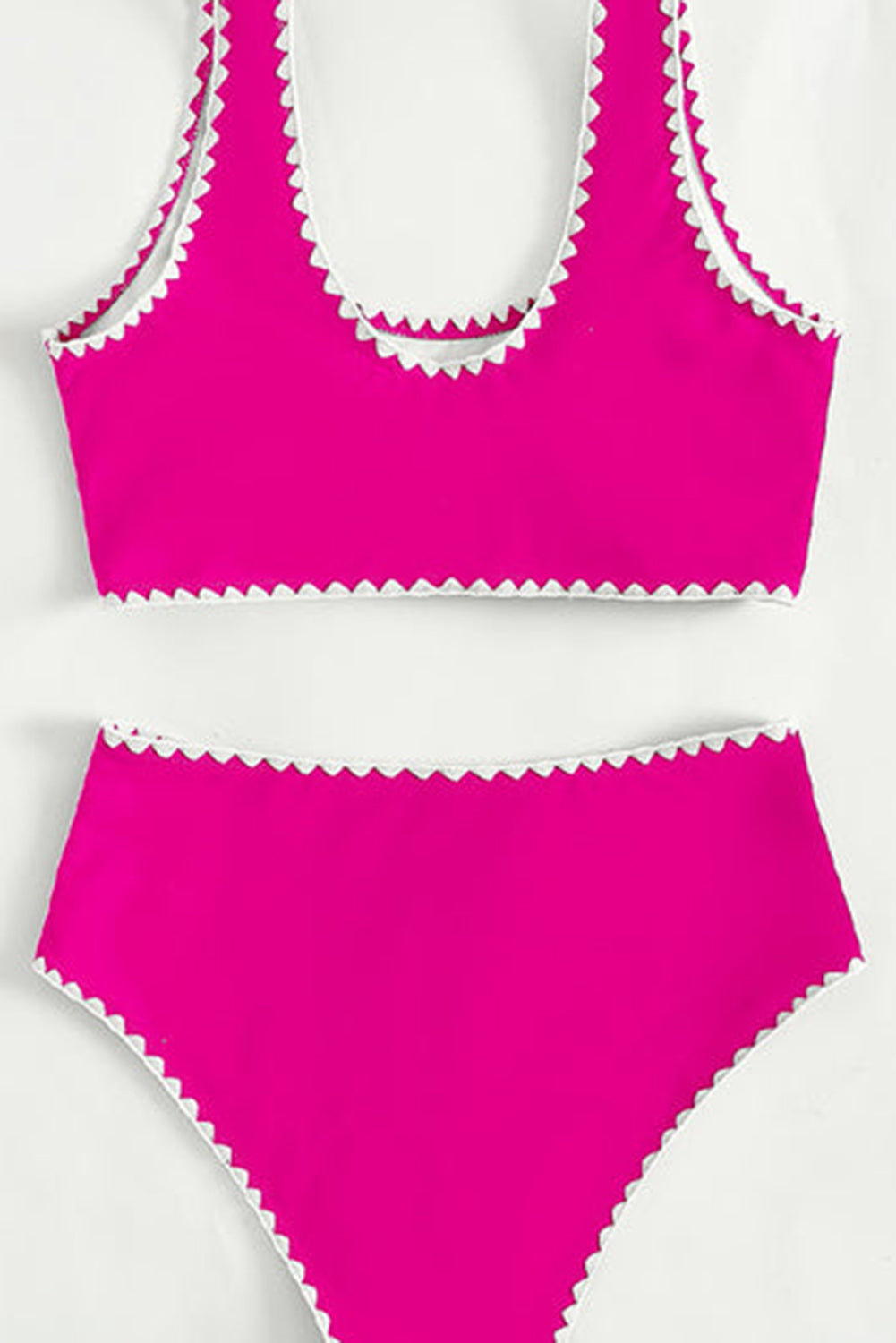 U-Neck Contrast Trimmed Bikini Set