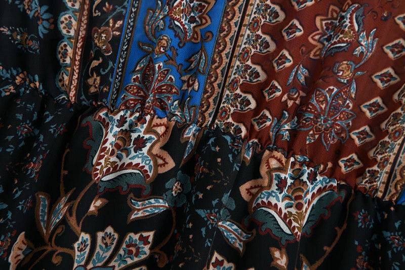 Patchwork printed dress