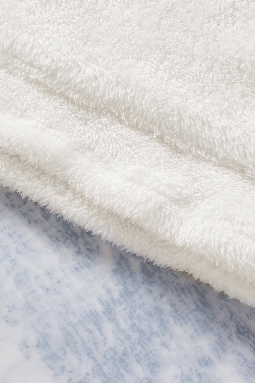 Charcoal White Zip Neck Oversize Fluffy Fleece Pullover