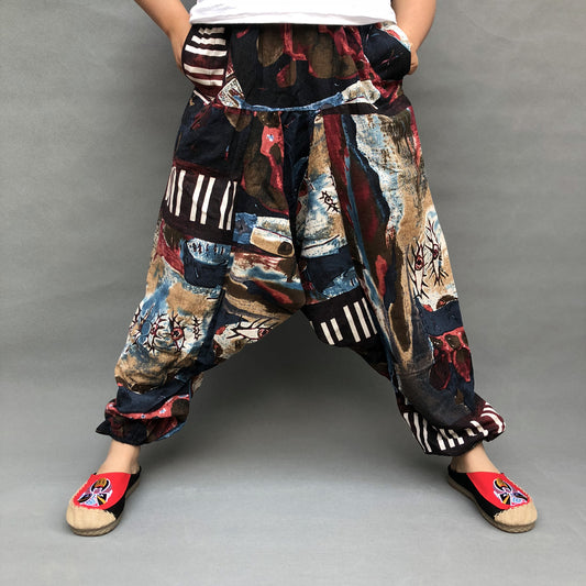 Big Crotch Floor Pants, Loose Thai Pants, Lantern Pants, Big Size Harem Pants