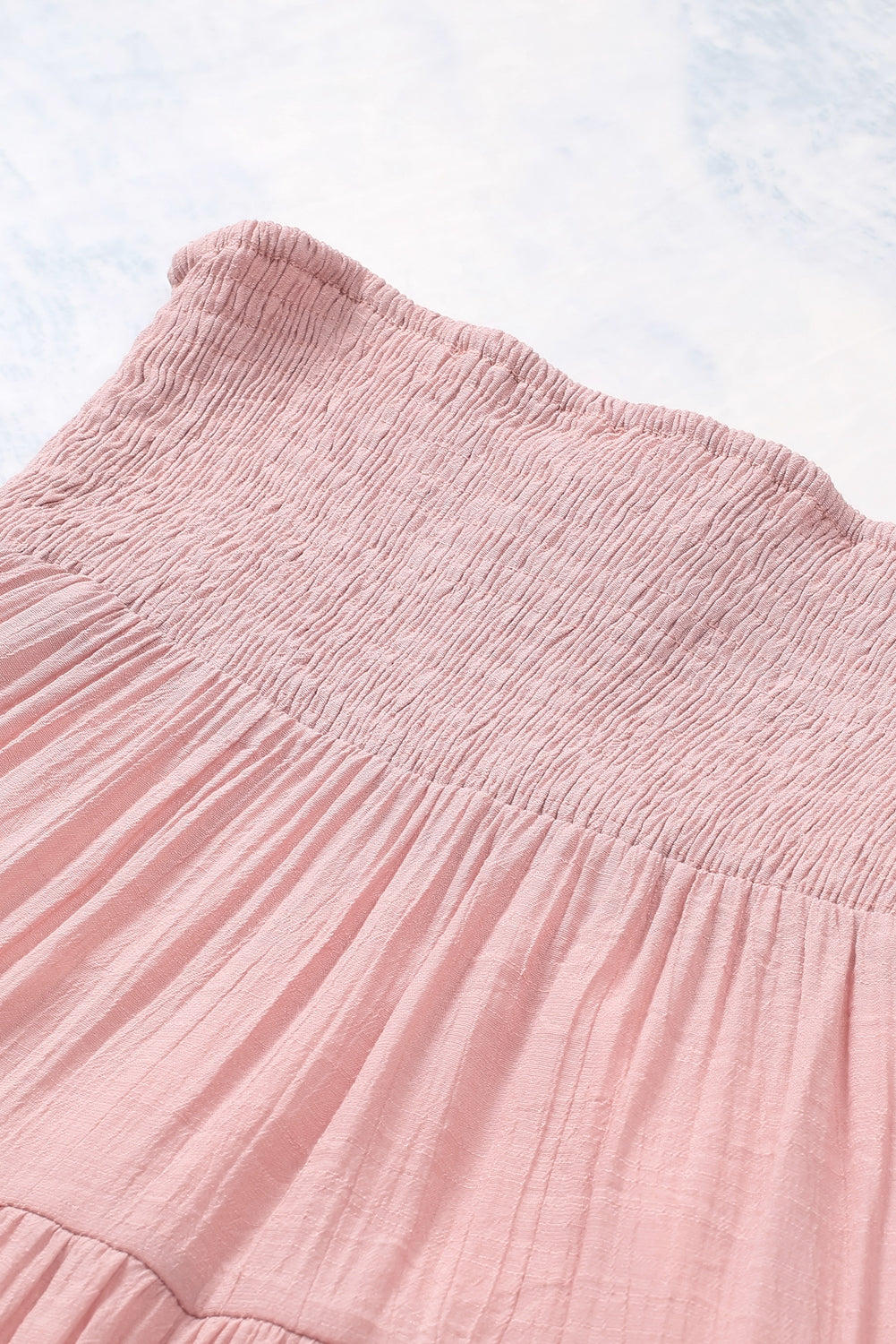 Smocked High Waist Tiered Maxi Skirt