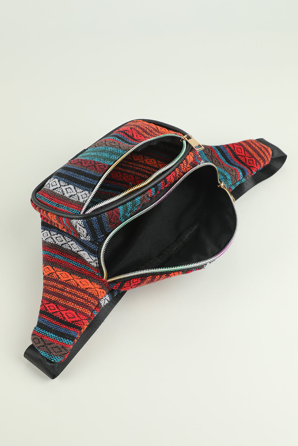 Multicolor Tribal Striped Pattern Waist Bag