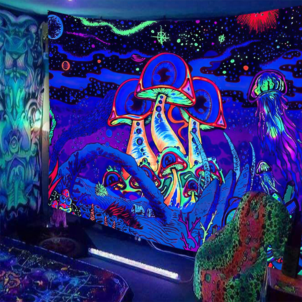 Skull Print Fluorescent Home Decor Tapestry