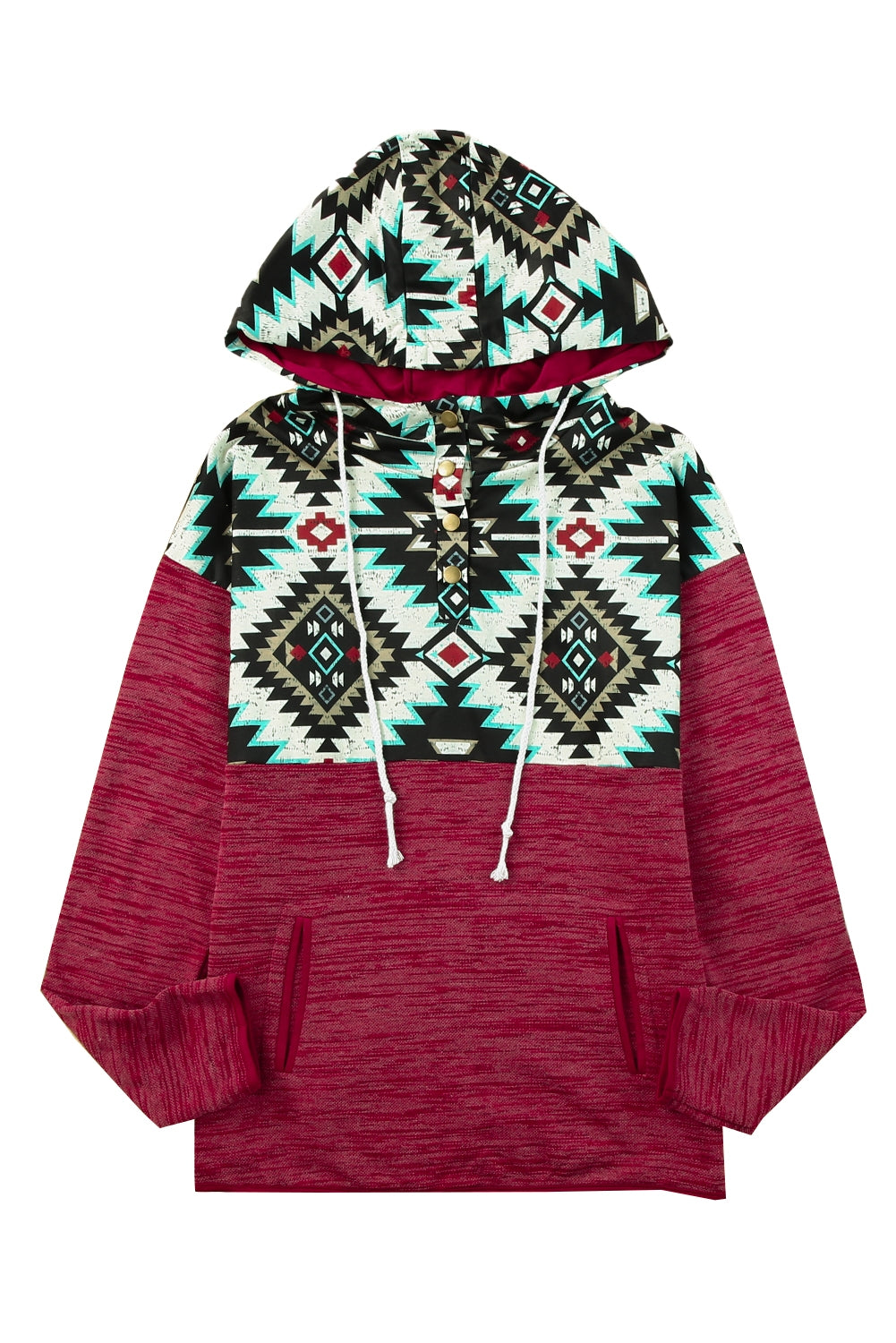 Tribal Geometric Print Hoodies with Pocket