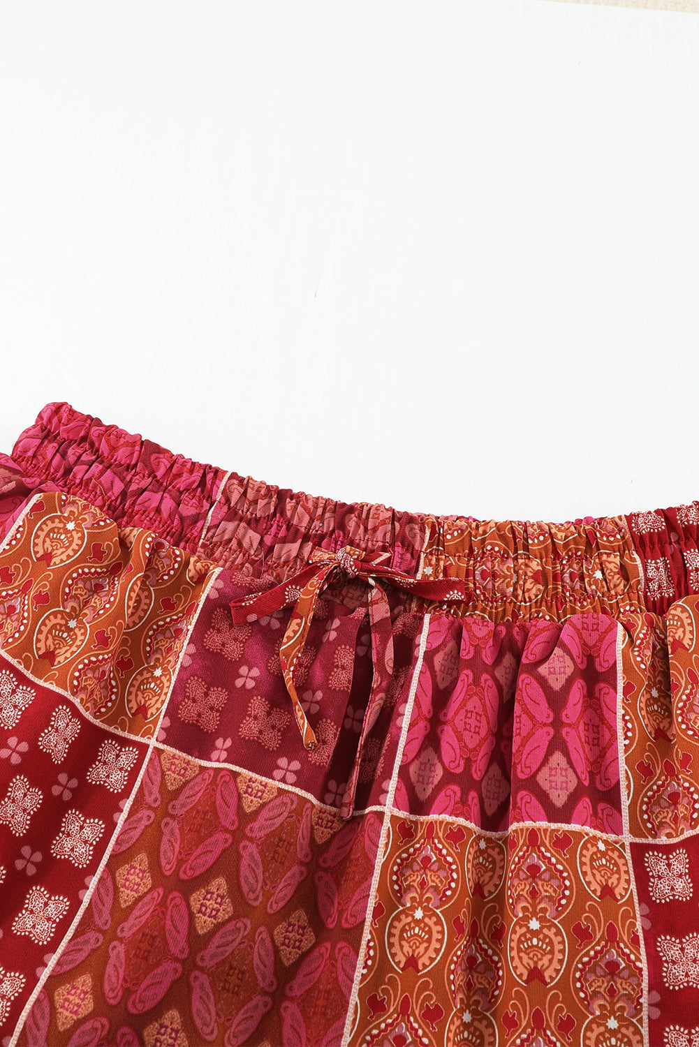 Tiered Paisley Print Pocketed Maxi Skirt