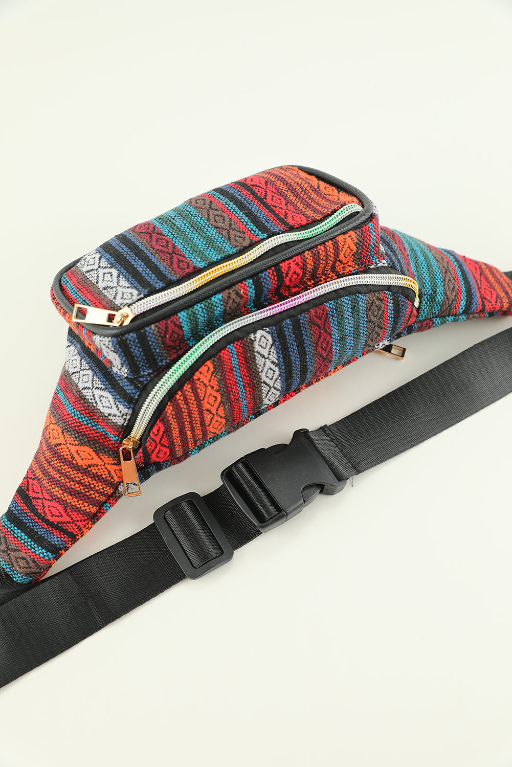 Multicolor Tribal Striped Pattern Waist Bag