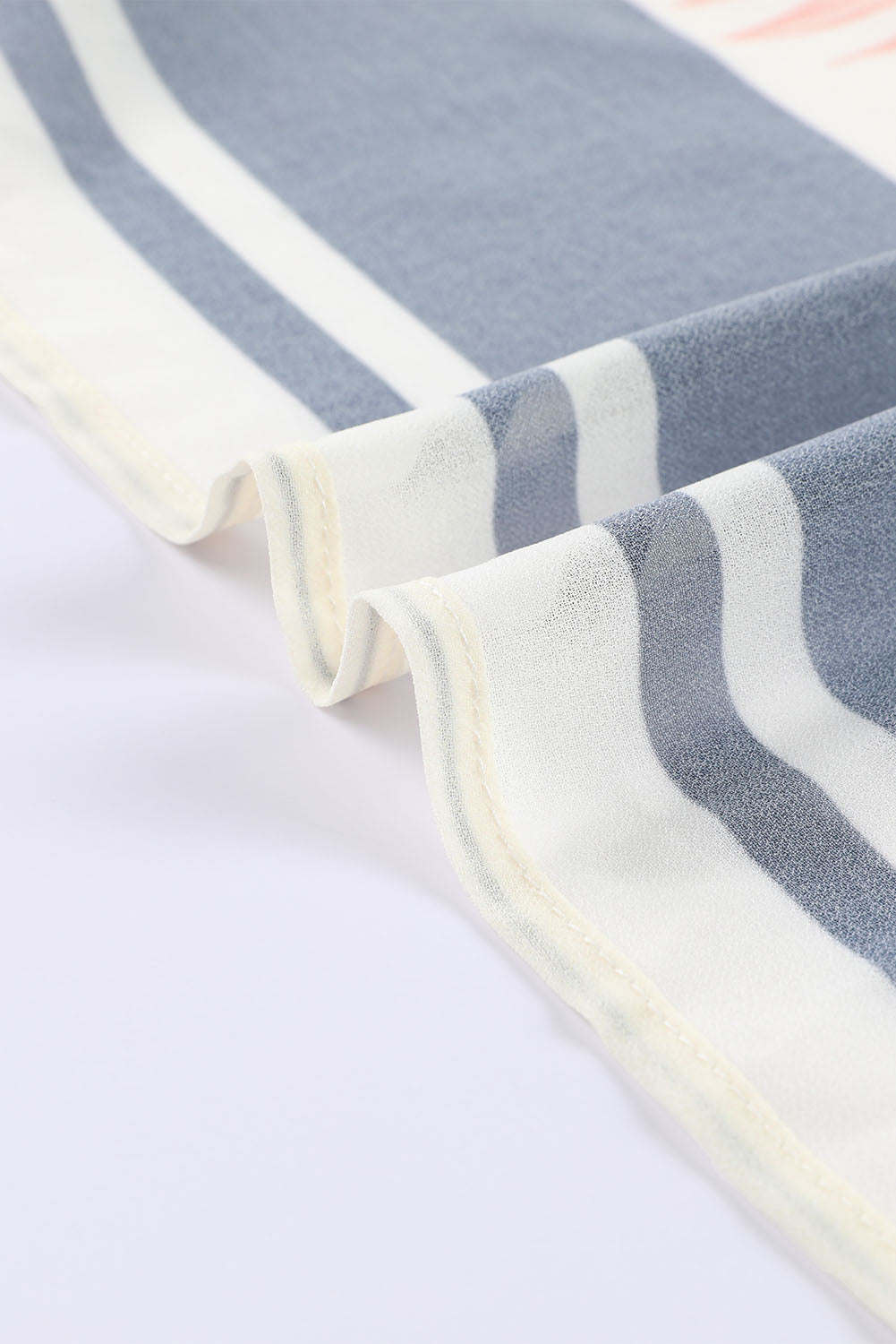 Bohemian Patchwork Print Drawstring Puff Sleeve Kimono