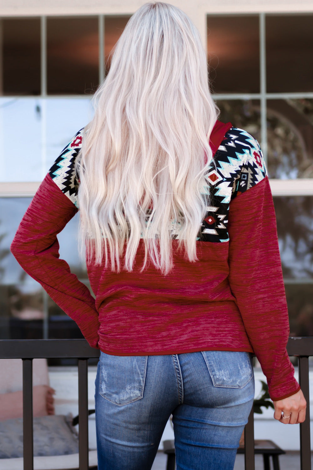 Tribal Geometric Print Hoodies with Pocket