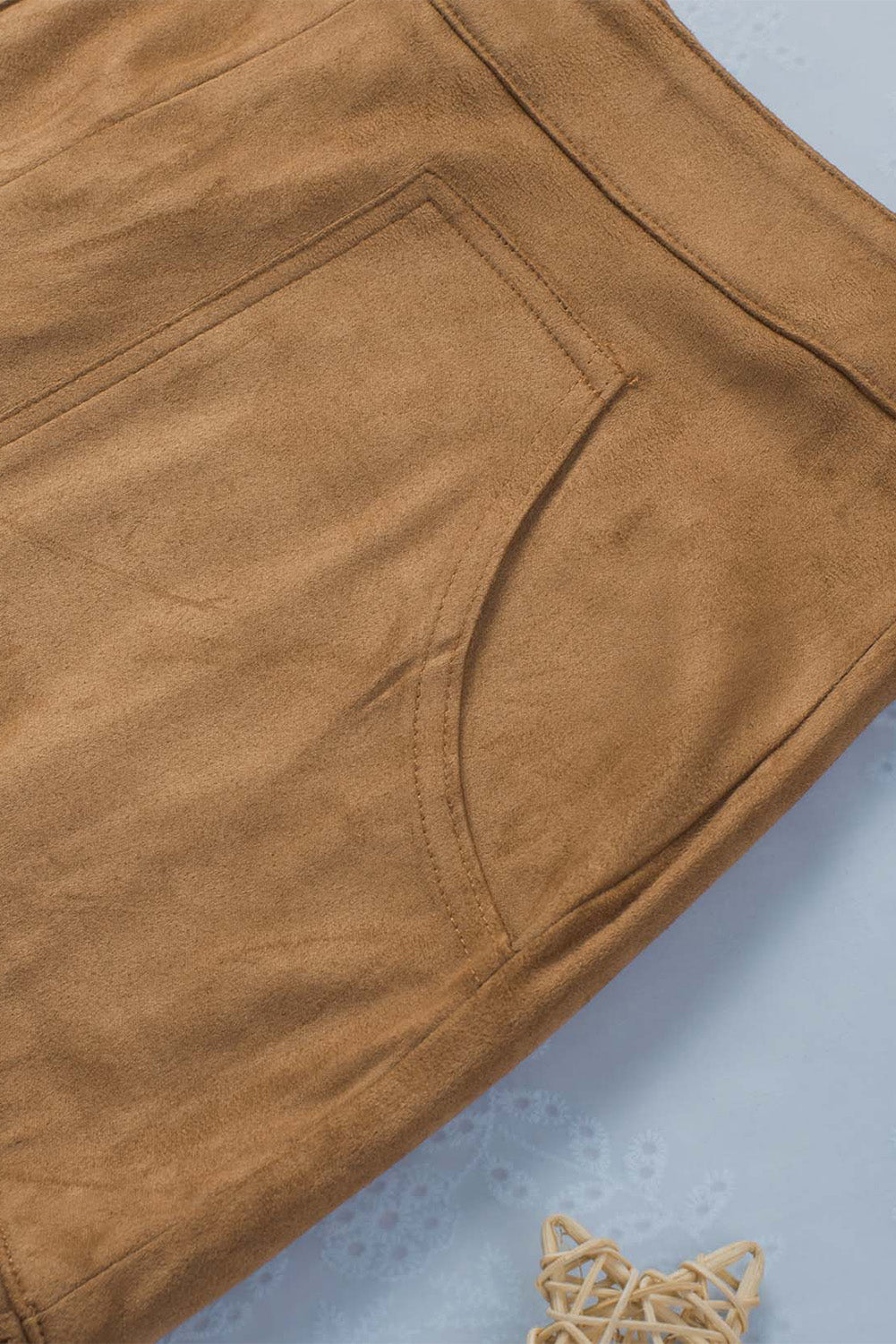 Tassel Zipped Pockets High Waist Mini Skirt