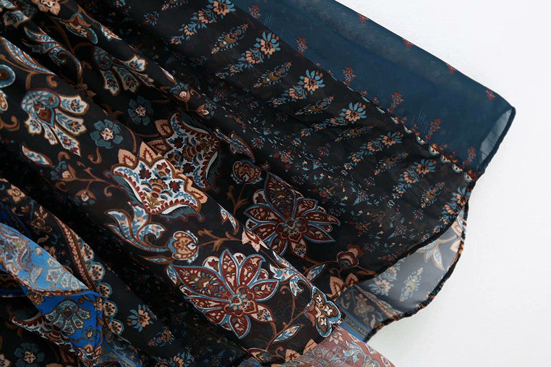 Patchwork printed dress