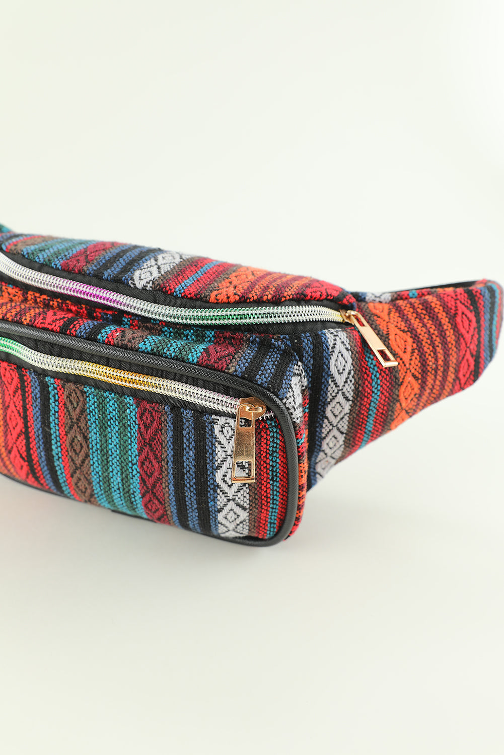 Multicolor Tribal Striped Pattern Waist Bag