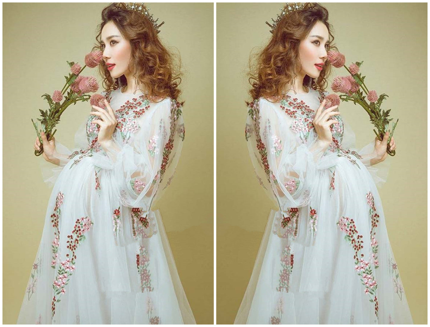 Sweet Retro Style Maternity Photo Photo Clothing Lace Skirt