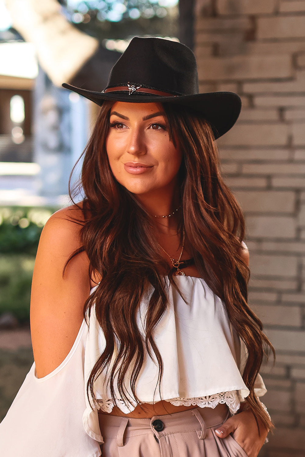 Metal Cowhead Western Cowboy Hat