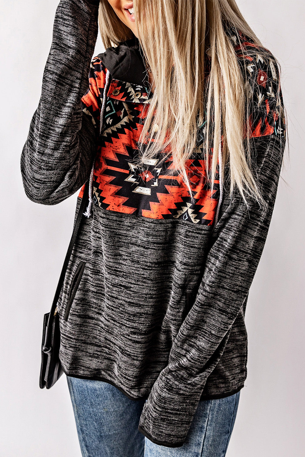Tribal Geometric Print Hoodies with Pocket