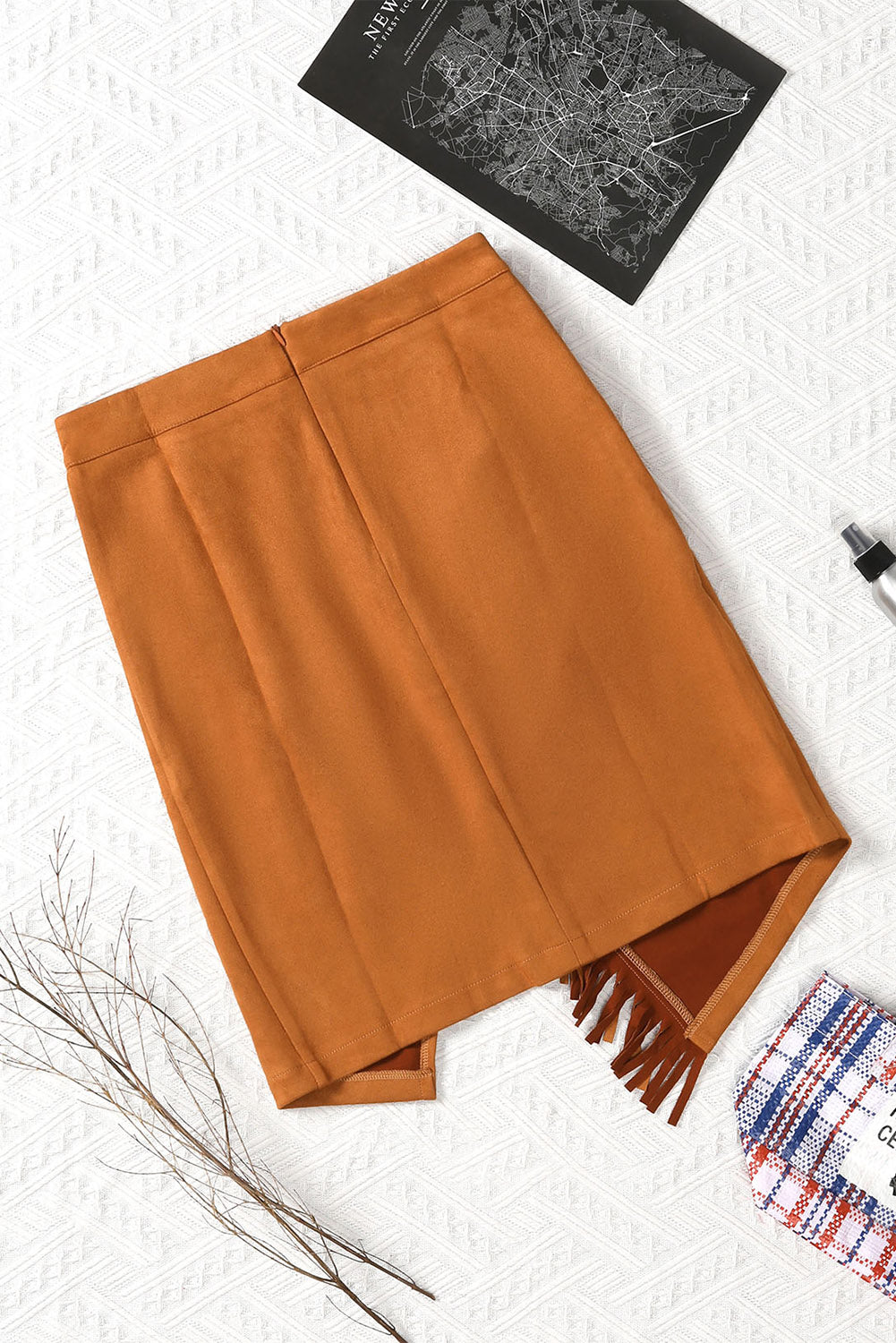Fringed Wrap Western Midi Skirt