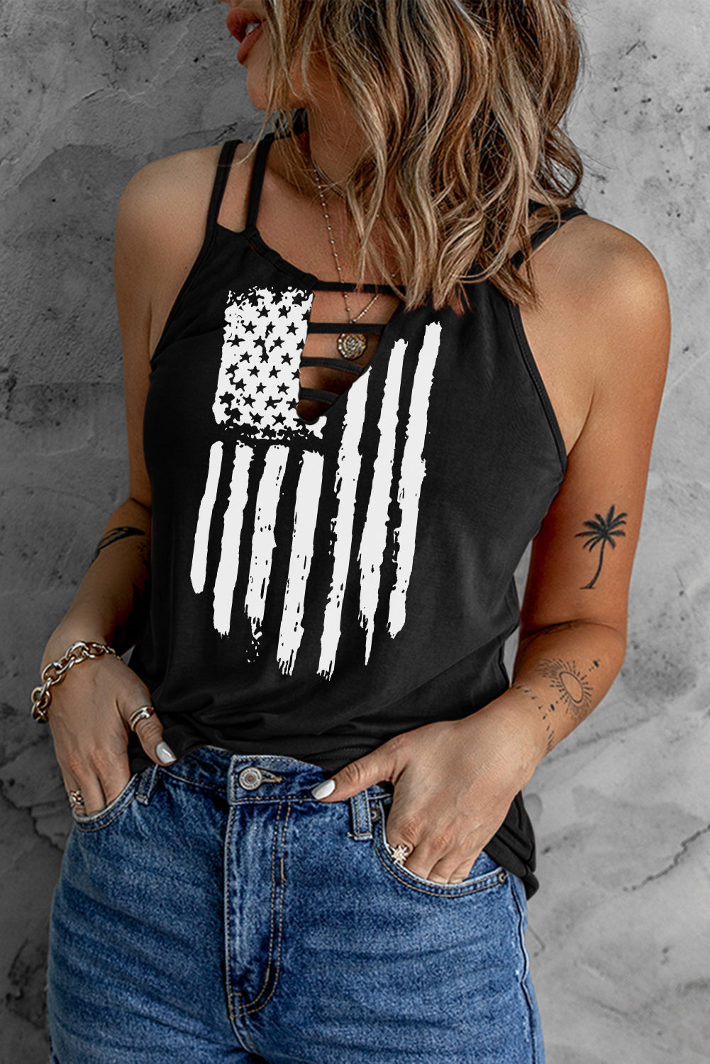 Ladder Hollow-out Tank Top
