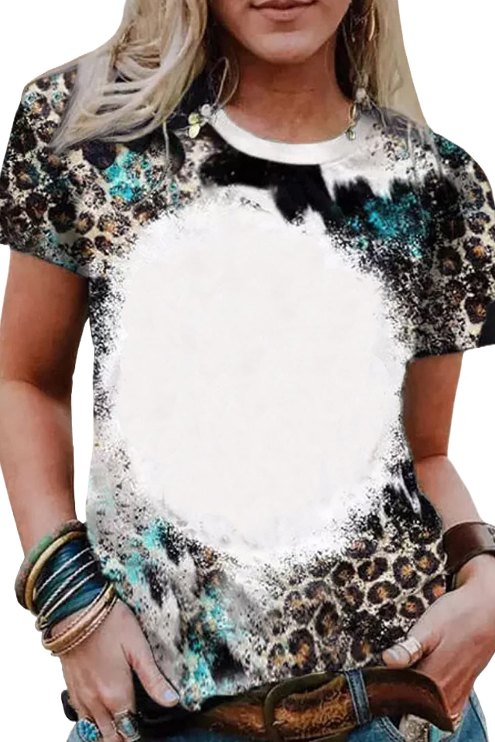 Blank Apparel- Western Fashion Bleached T-Shirt