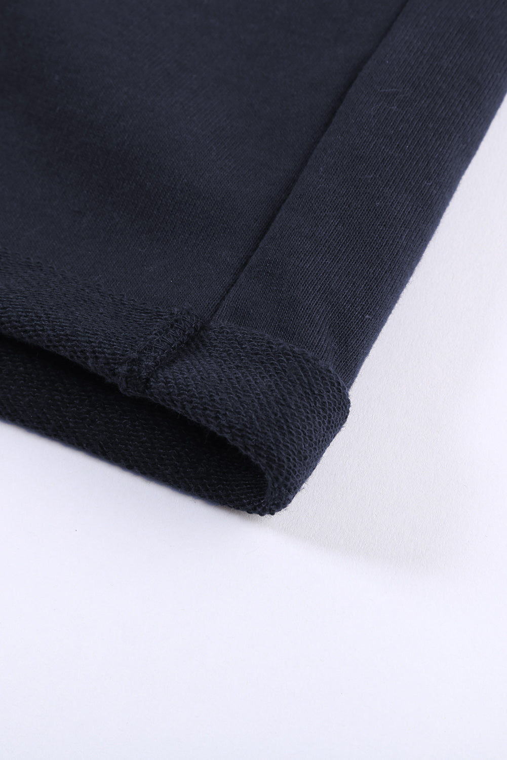 Tie Waist Side Pockets Cuffed Lounge Shorts