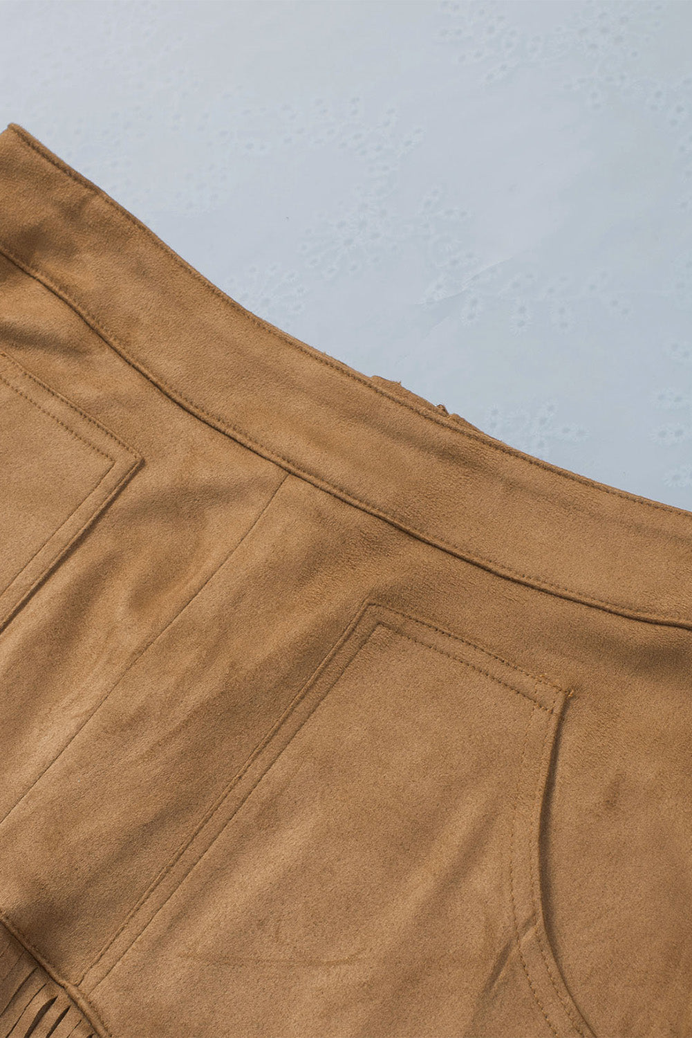 Tassel Zipped Pockets High Waist Mini Skirt