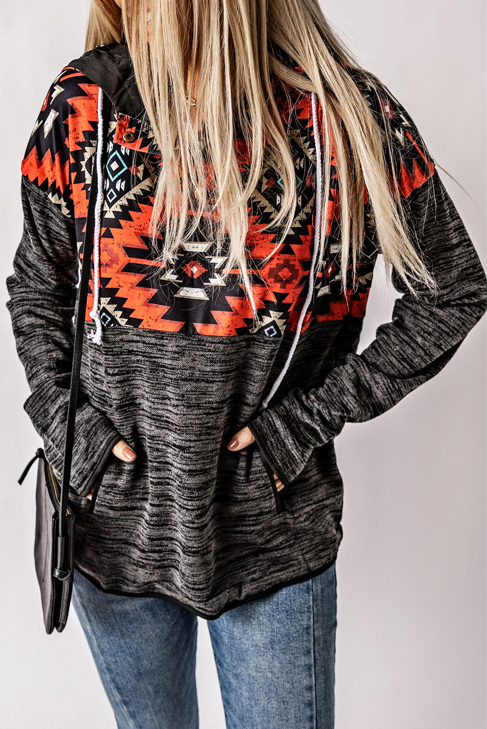 Tribal Geometric Print Hoodies with Pocket