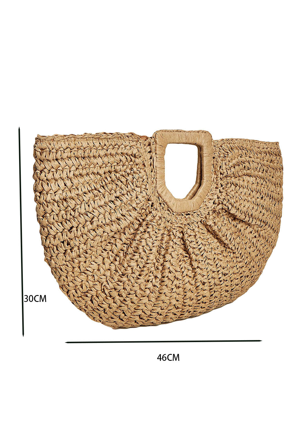 Semi-circle Braided Straw Bag 46*5*30cm