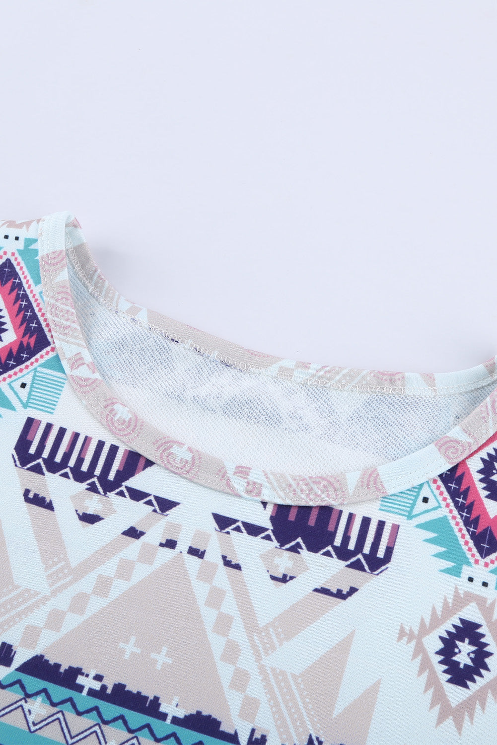 Multicolor Rustic Tribal Front Pocket Long Sleeve Top