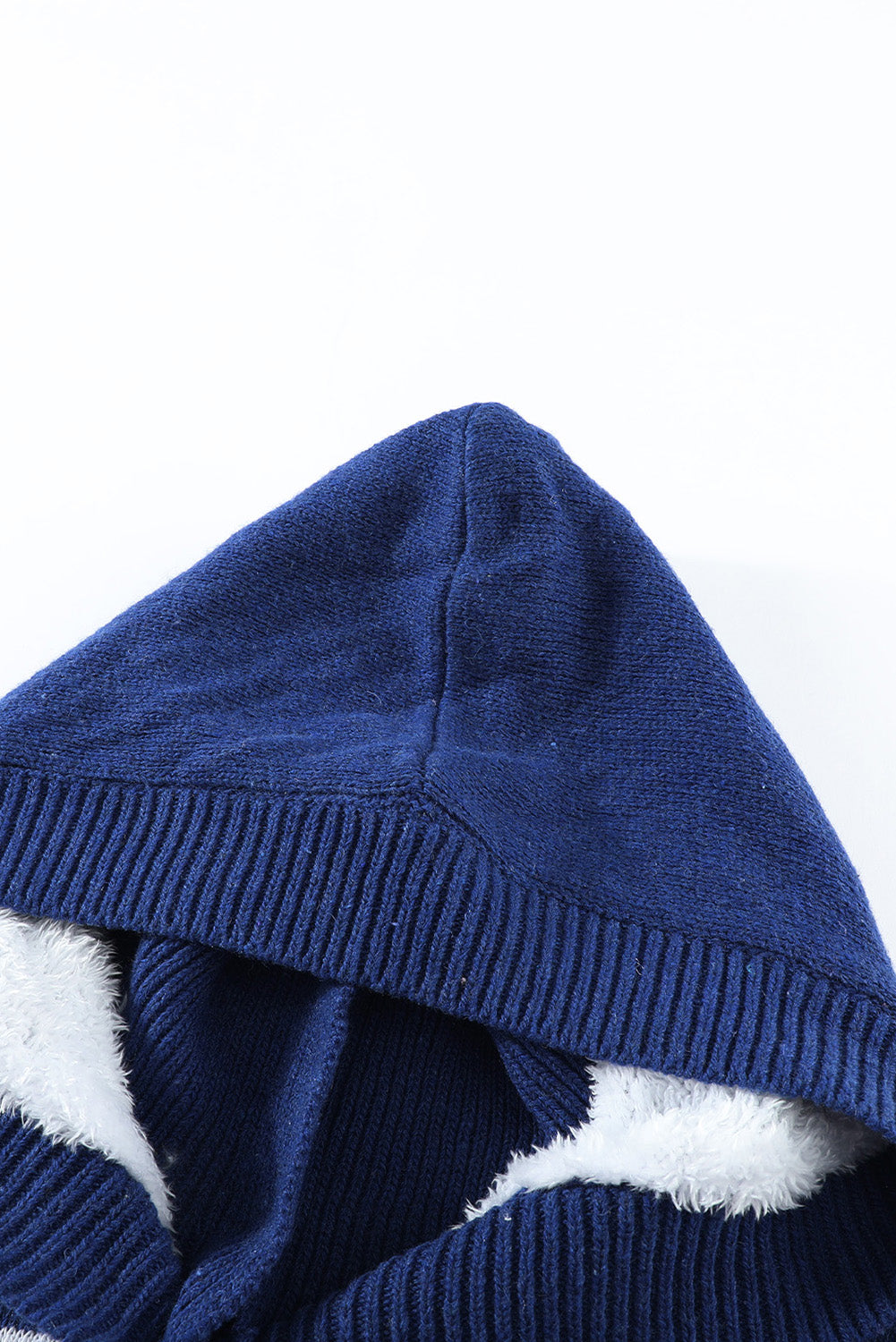 Retro Jacquard Pattern Buttoned Front Hooded Sweater