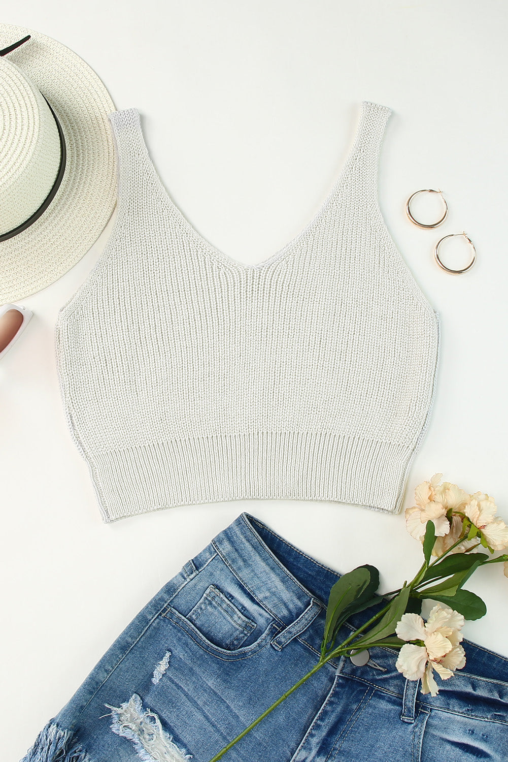 Cropped Woolen Knit Vest
