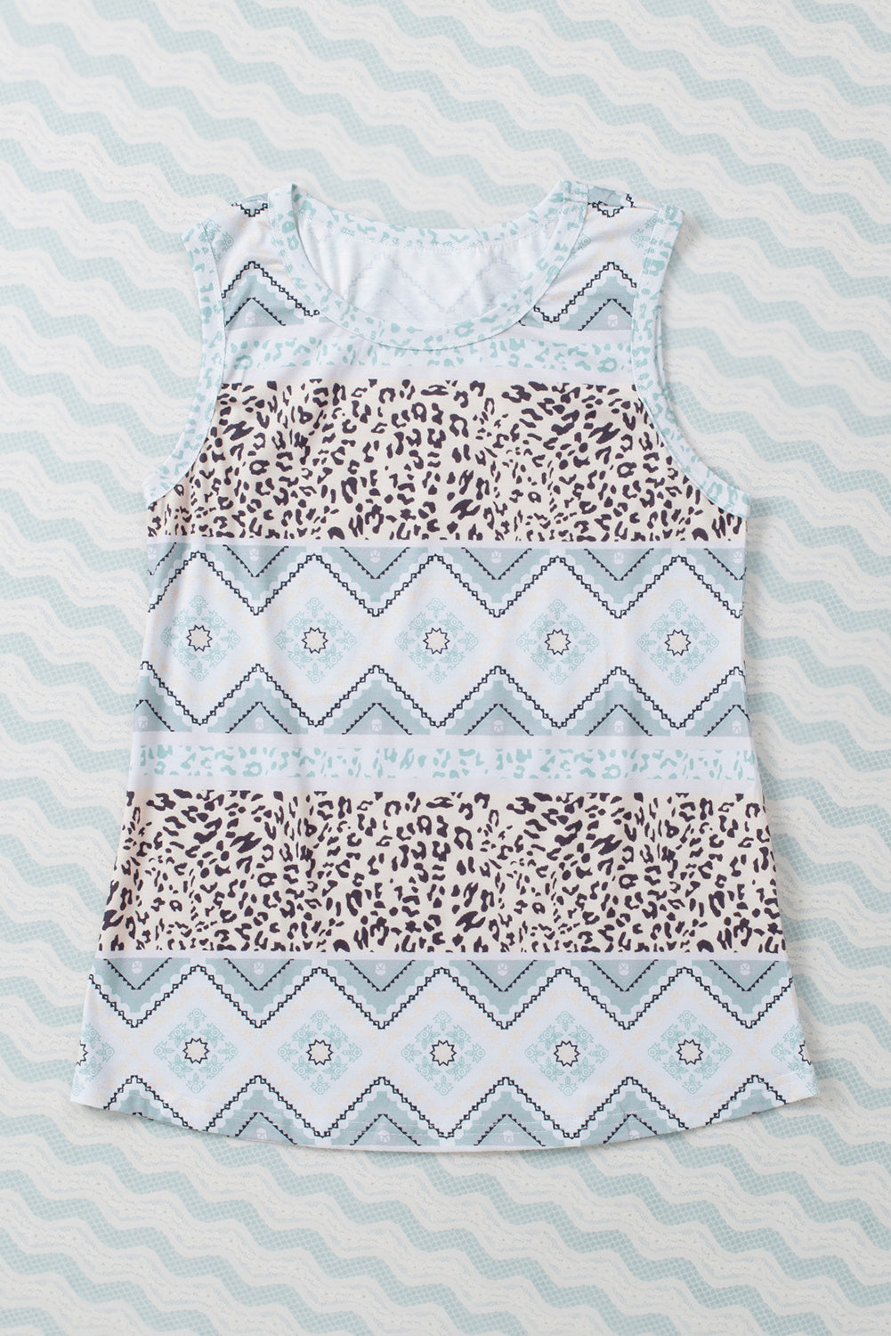 Retro Geometric Leopard Print Tank