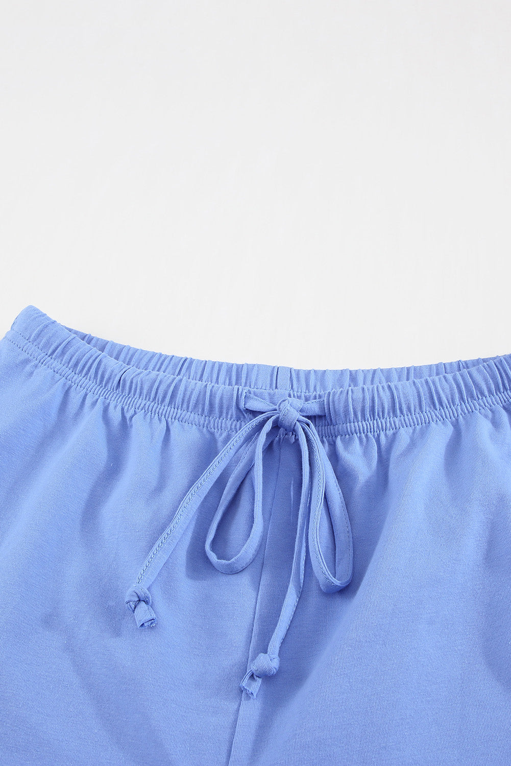 Crew Neck Tank and Drawstring Ruffled Shorts Lounge Set