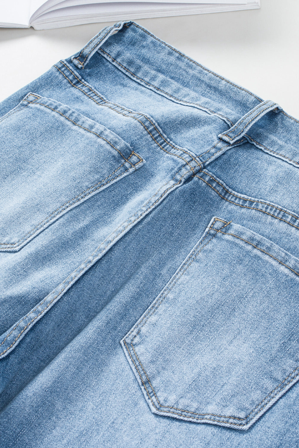 Seamed Raw Hem High Rise Flare Jeans