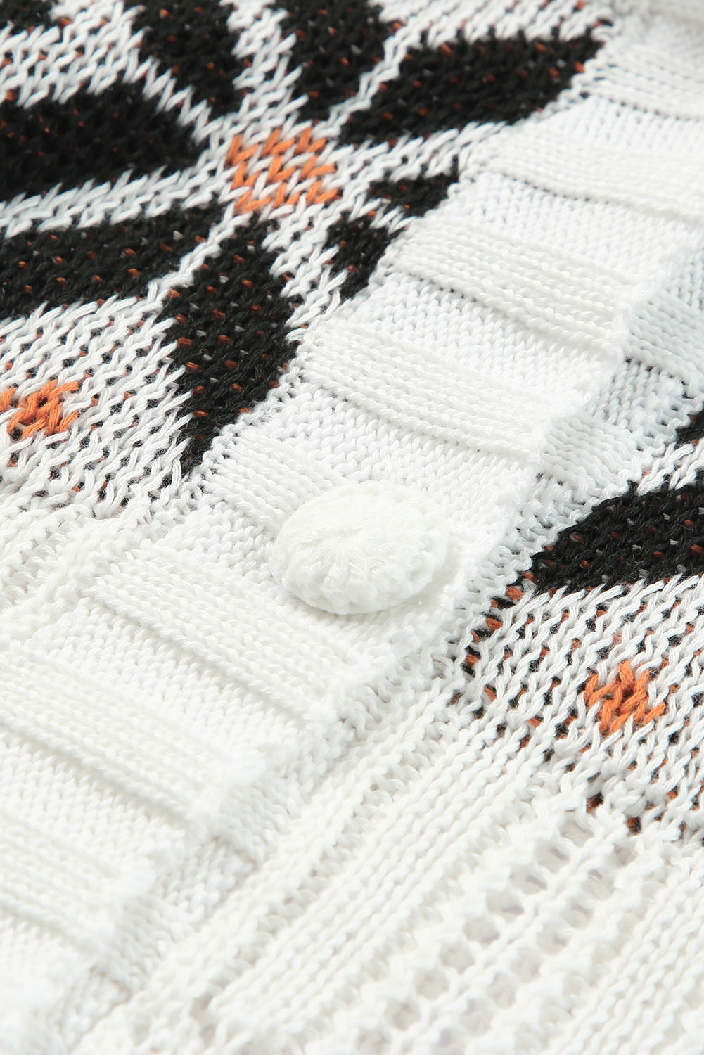 Tribal Pattern Hollowed Knit Long Cardigan