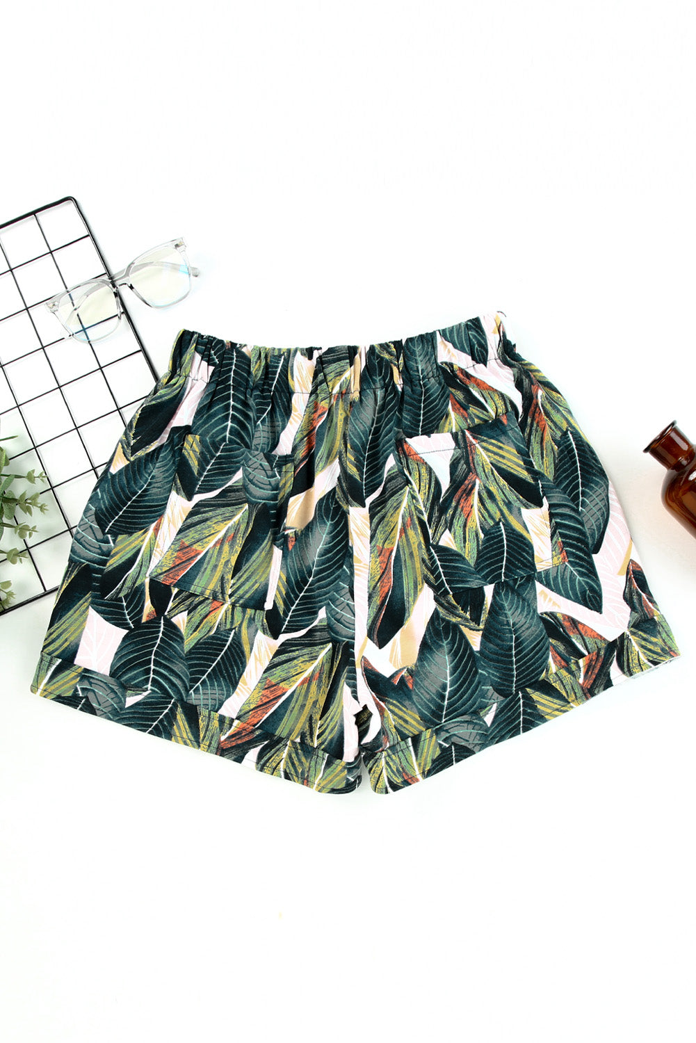 Print Drawstring Casual Elastic Waist Pocketed Shorts